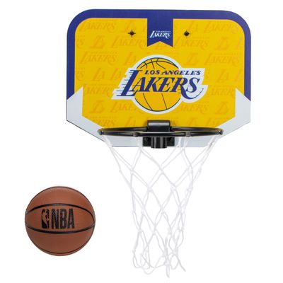 Franklin Sports NBA Los Angeles Lakers Mini Over the Door Basketball Hoop - Kids Indoor Mini Hoop with Ball - NBA Fan Shop Toy for Bedroom + Office - Over the Door Set