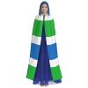 DRTGEDS Sierra Leone Flag Hooded Cloak Unisex Cape Halloween Christmas Vampire Witch Cloak Costumes Party Cape view 2