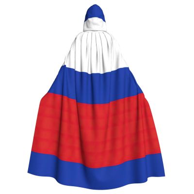 DRTGEDS Russian Flag Hooded Cloak Unisex Cape Halloween Christmas Vampire Witch Cloak Costumes Party Cape