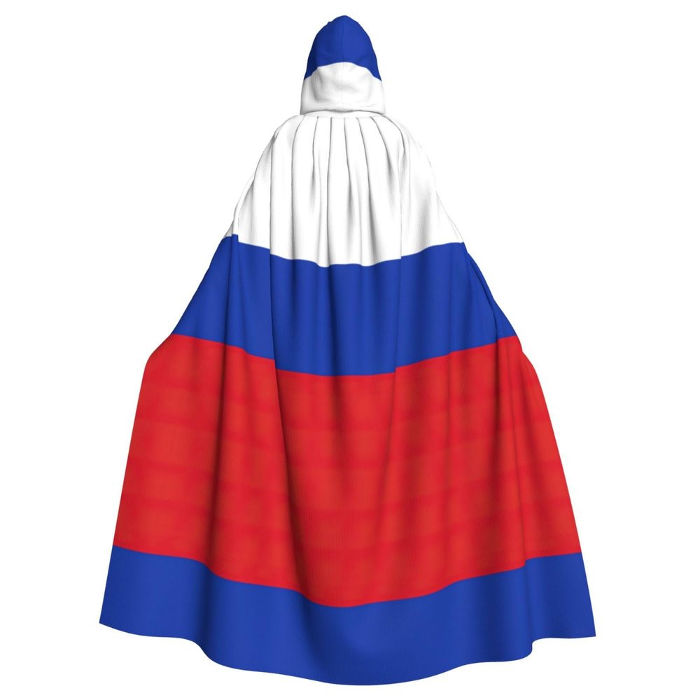 DRTGEDS Russian Flag Hooded Cloak Unisex Cape Halloween Christmas Vampire Witch Cloak Costumes Party Cape