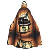 DRTGEDS Piano Violin And Music Notes Hooded Cloak Unisex Cape Halloween Christmas Vampire Witch Cloak Costumes Party Cape view 1