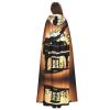 DRTGEDS Piano Violin And Music Notes Hooded Cloak Unisex Cape Halloween Christmas Vampire Witch Cloak Costumes Party Cape view 4