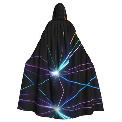 DRTGEDS Laser Light Hooded Cloak Unisex Cape Halloween Christmas Vampire Witch Cloak Costumes Party Cape