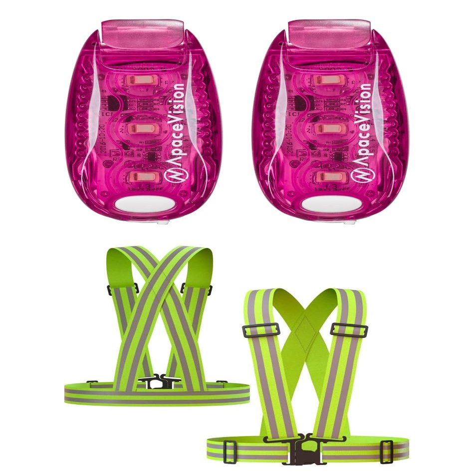 Apace Vision (2 Pack) - LED Safety Lights + Reflective Vests