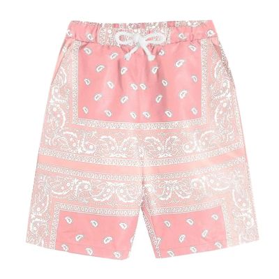 B8 Pink,Men's Boho Tribal Paisley Print Drawstring Waist Summer Beach Hawaiian Cool Graphic Short Men,XS