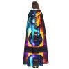 DRTGEDS Magic Electric Guitar Hooded Cloak Unisex Cape Halloween Christmas Vampire Witch Cloak Costumes Party Cape view 4
