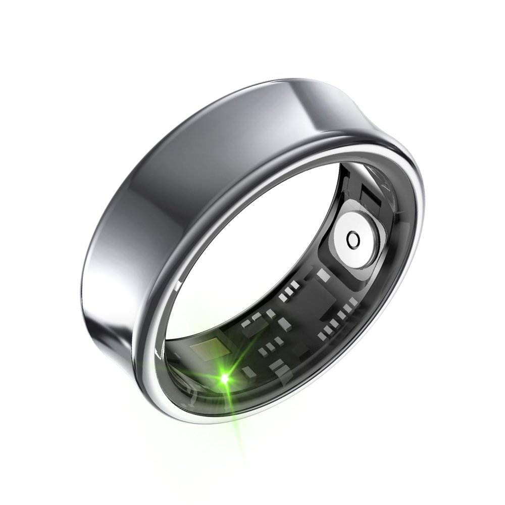 Tulbeys Smart Ring for Men & Women - 5ATM Waterproof, Health & Fitness Tracker, Heart Rate Monitor, Hand Gesture Brush Tiktok, Titanium Alloy Smart Rings for iOS/Android(DeepGray #12)