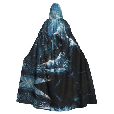 DRTGEDS Hacker Attack Hooded Cloak Unisex Cape Halloween Christmas Vampire Witch Cloak Costumes Party Cape