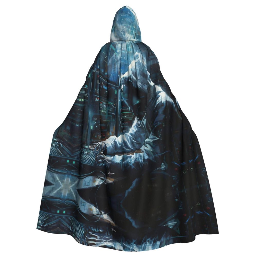 DRTGEDS Hacker Attack Hooded Cloak Unisex Cape Halloween Christmas Vampire Witch Cloak Costumes Party Cape