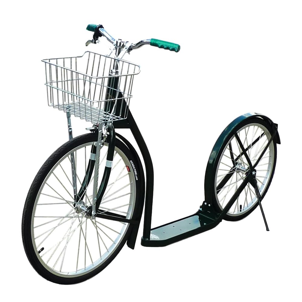 AmishToyBox Deluxe Kick Scooter Bike - Model 2420 - Adult Size (Kickstand Included, Hunter Green), Amish-Made