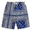 Z6 Navy,Men's Boho Tribal Paisley Print Drawstring Waist Summer Beach Hawaiian Cool Graphic Short Men,6XL view 1