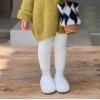 Cable Knit Tights for Toddler and Girls Seamless Fleece Lined Leggings Soft Cotton Stockings Winter (White, 6-7 Years) view 3