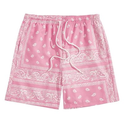 Mens Lounge Sleep Pajamas Pj Shorts Sleeping Shorts for Men,Pink,Men's Boho Tribal Paisley Print Drawstring Waist Summer Beach Hawaiian Cool Graphic Short Men,4XL