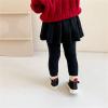 Kids Baby Girls Footless Leggings with Ruffle Tutu Skirt Toddler Stretchy Basic Ankle Length (Black, 12-18 Months) view 2