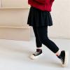 Kids Baby Girls Footless Leggings with Ruffle Tutu Skirt Toddler Stretchy Basic Ankle Length (Black, 12-18 Months) view 3