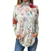 Plus Size Tunic Tops for Women Dressy Fall Cute Tops Long Sleeve Mock Neck Dressy Casual s Cotton Tshirts Fitted Turtle Neck Side Split Winter Floral Print Trendy Plus Office Clothes view 1