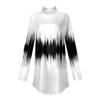 Tunic Shirts for Women Dressy Casual Fall Long Sleeve Shirts Loose Fit Turtle Neck Loose Fit Plus Size Work Tops Office Mock Neck Side Split Winter Geometric Print Cute Trendy Vacation Outfits Plus view 3
