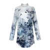 Womens Tunic Tops Cotton Fall Ladies Golf Shirts Long Sleeve Turtle Neck Oversized Womens Dressy Tops Petite Mock Neck Side Split Winter Floral Print Cute Blouses Casual view 3