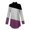 Women Tunic Tops Fall Ladies Tops with Sleeves Turtle Neck Oversize T Shirts for Women Oversized Mock Neck Side Split Winter Color Block Cute Womens Blouses Dressy Casual Brown view 3
