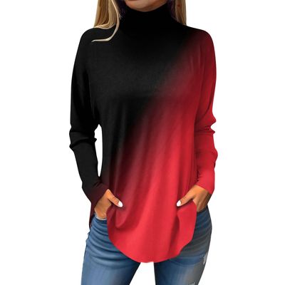 Cotton Tunic Tops for Women Loose Fit Dressy Fall Bohemian Tops Sleeveless Mock Neck Trendy Sexy Shirts Plus Size Turtle Neck Side Split Winter Geometric Print Dressy Casual Plus Clothing