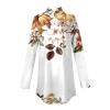NineFit Basics Women's Plus Size Tunic Tops - Fall & Winter - Long Sleeve - Cotton Blend - Floral Print - Mock Neck - Turtle Neck - White - 3X-Large - Loose Fit - Trendy & Comfortable - Dressy Casual view 3