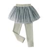 Little Girls Footless Leggings Pants with Lace Ruffle Tutu Skirt Toddler Baby Girls Sequin Tutu (Grey, 18-24 Months) view 1