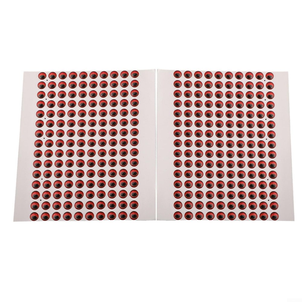 300pcs 3/4/5/6mm DIY 3D Holographic Fishing Lure Eyes Fly Tying Fishing Lure Bait(Red 6mm)