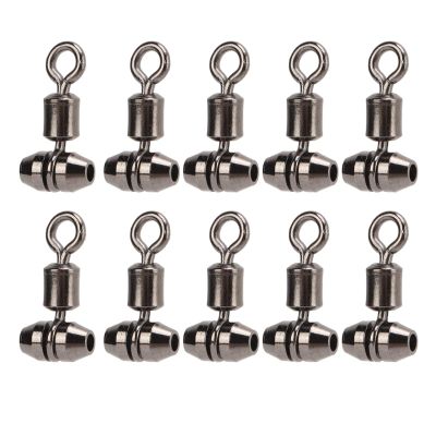 10pcs 3 Way Fishing Swivels T Turn Brass Barrel Triple Swivel Cross Line Fishing Connectors (S)