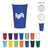 PromotionPros Reusable 5" Hot or Cold 16oz Plastic Party Cup Add Customized With Text Name or Personalized Image $3.15 Each - Sold in Pack of 100-Metalic Grey with White view 2