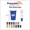 PromotionPros Reusable 5" Hot or Cold 16oz Plastic Party Cup Add Customized With Text Name or Personalized Image $3.15 Each - Sold in Pack of 100-Metalic Grey with White view 3