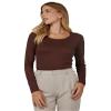 32 Degrees Heat Women's Lightweight Scoop Baselayer Top | Form Fitting | Long Sleeve | 4-Way Stretch | Thermal, Cocoa, Small view 1