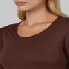 32 Degrees Heat Women's Lightweight Scoop Baselayer Top | Form Fitting | Long Sleeve | 4-Way Stretch | Thermal, Cocoa, Small view 2