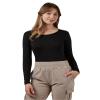 32 Degrees Heat Women's Lightweight Scoop Baselayer Top | Form Fitting | Long Sleeve | 4-Way Stretch | Thermal, Black, XX-Large view 1