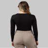 32 Degrees Heat Women's Lightweight Scoop Baselayer Top | Form Fitting | Long Sleeve | 4-Way Stretch | Thermal, Black, XX-Large view 3