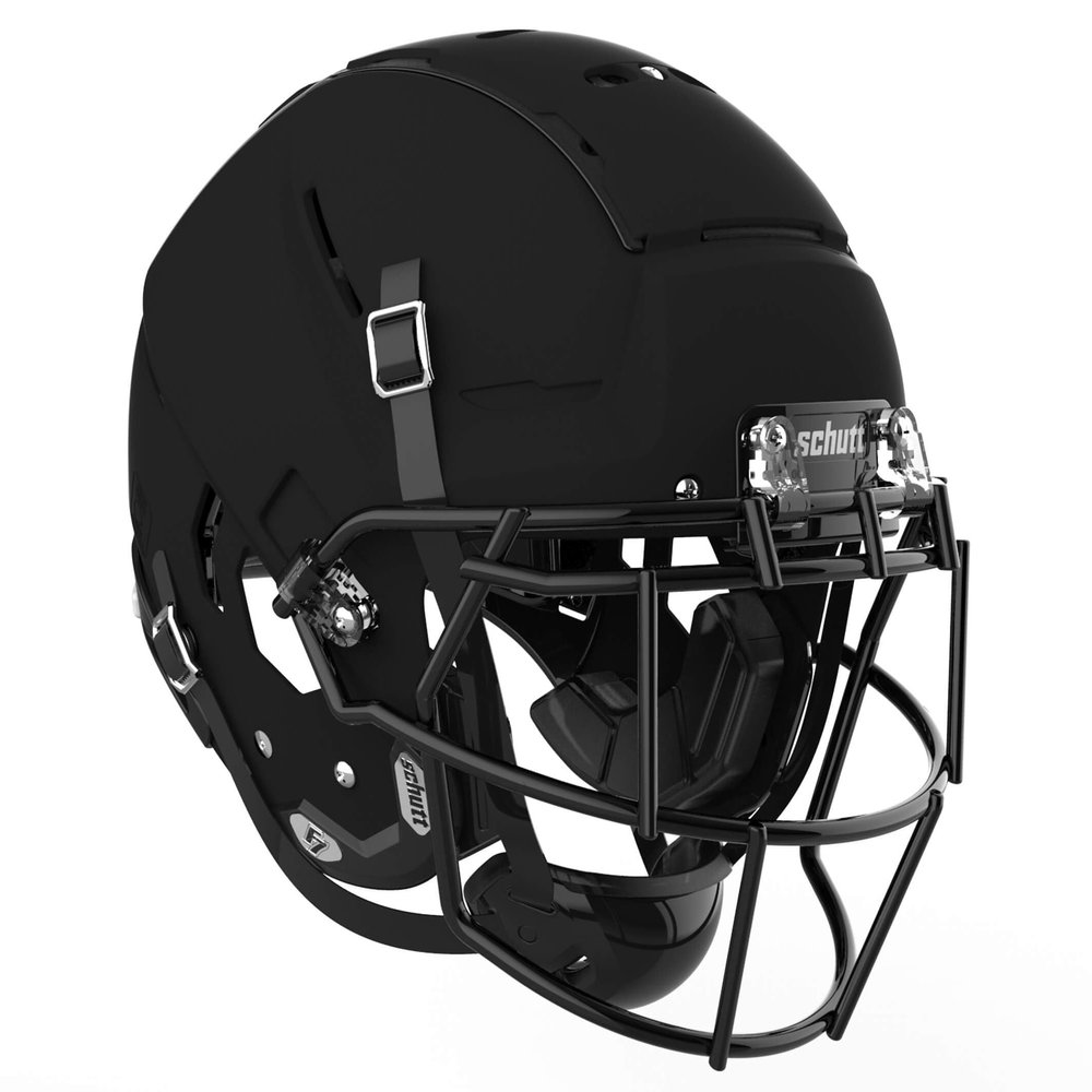 Schutt Adult F7 2.0 Football Helmet with Facemask (Matte Black, Large)