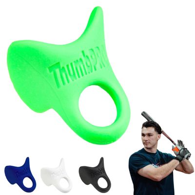 ThumbPRO Baseball Thumb Guard - Batting Aid & Grip Enhancer - Reduces Sting, Improves Swing - for Baseball & Softball - All Levels, Left/Right Hand - 3 Sizes (Lime, Small)