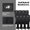 Majek All Hybrid Head Cover Golf Club Black Sleek Tight Fit Headcover Set 4-SW Acrylic Head Covers 4 5 6 7 8 9 PW SW Easy to See Large White Embroidered Numbers view 3