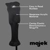 Majek All Hybrid Head Cover Golf Club Black Sleek Tight Fit Headcover Set 4-SW Acrylic Head Covers 4 5 6 7 8 9 PW SW Easy to See Large White Embroidered Numbers view 4