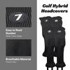 Majek All Hybrid Head Cover Golf Club Black Sleek Tight Fit Headcover Set 7-PW Acrylic Head Covers 7 8 9 PW Easy to See Large White Embroidered Numbers view 3