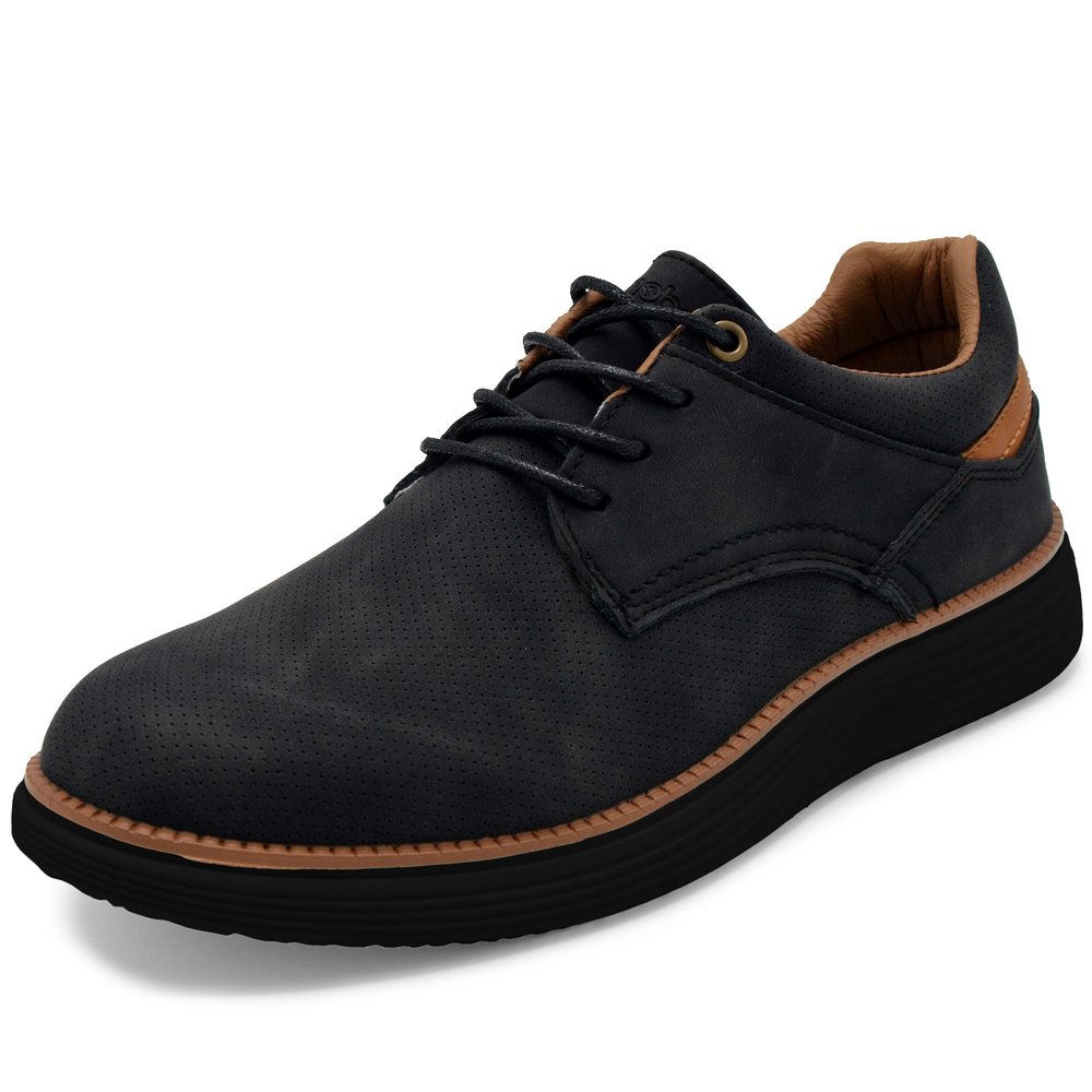 AKADEMIKS Mens Dayton Oxford, Comfortable Footwear for Formal and Casual Wear Black/Black, Size 12