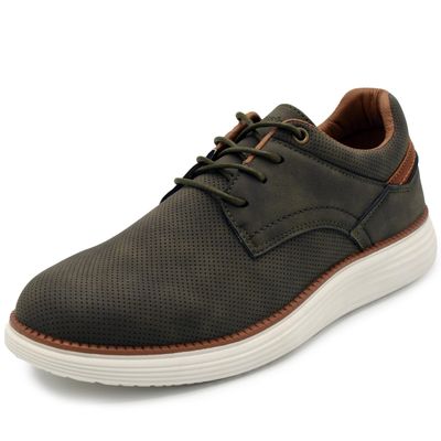 AKADEMIKS Mens Dayton Oxford, Comfortable Footwear for Formal and Casual Wear Olive, Size 12
