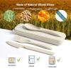 HMDZMR Travel Utensils Set with Case, Camping Utensils Wheat Straw Reusable Utensils Set With Case, Knife Fork and Spoon Utensils for Lunch Box (6 Pack) view 4