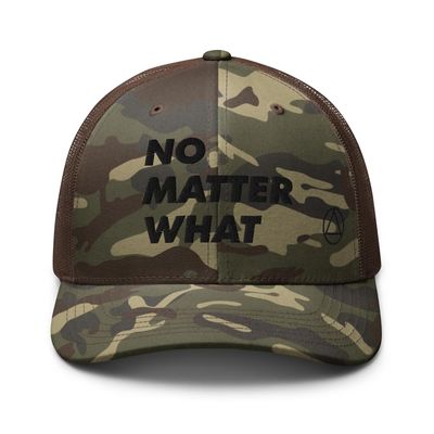 Jakey Brand No Matter What Black AA NA Logo Recovery Gift Camouflage Mesh Retro Trucker hat