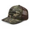 Jakey Brand No Matter What Black AA NA Logo Recovery Gift Camouflage Mesh Retro Trucker hat view 3