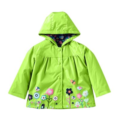Toddler Boys Girls Rain Jacket Baby Lightweight Waterproof Hooded Raincoats Windbreakers Warm (Green, 2-3 Years)