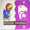 Kansas + Kansas State House Divided Split License Plate Tag [Silver/Purple - Car/Truck] - ID#40483 view 1