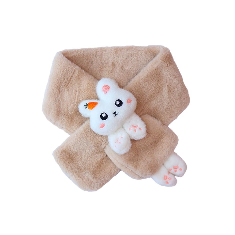 Ruby&Tang Toddler Girl Scarf Warmer Kids Bunny Scarves Winter Furry Rabbit For Children 2t 3t 4t 2-9Years