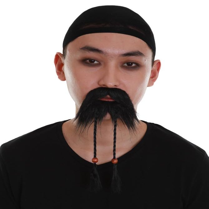 BC GOODS BY Authentic Pirate Mustache and Beard Combo for Adults, Thick and Straight-Black