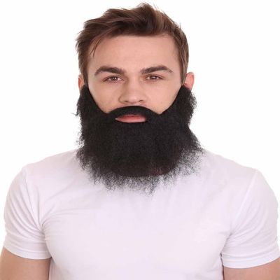 BC GOODS BY Men's Elastic Beard Set Adult Black Basketball Legend Style, Flame-Retardant Synthetic Fiber