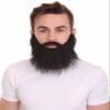 BC GOODS BY Men's Elastic Beard Set Adult Black Basketball Legend Style, Flame-Retardant Synthetic Fiber view 1